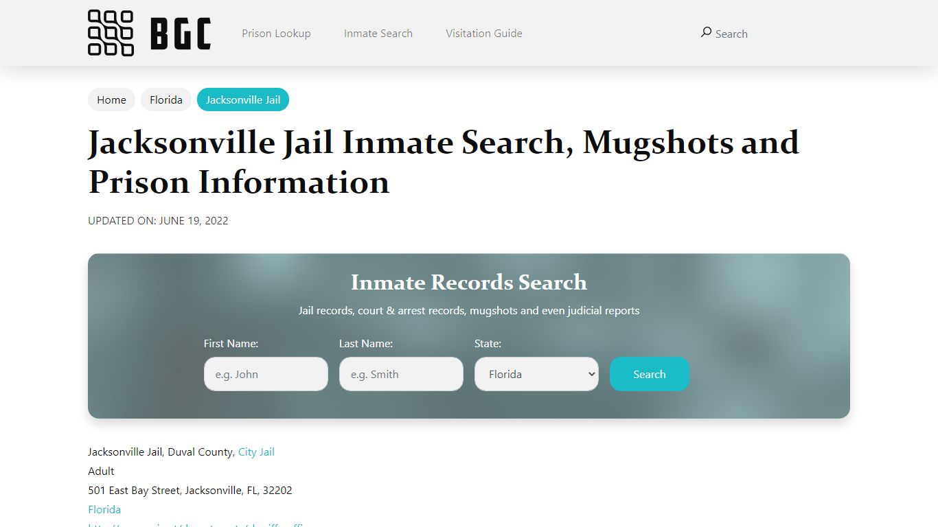 Jacksonville Jail Inmate Search, Mugshots, Visitation ...